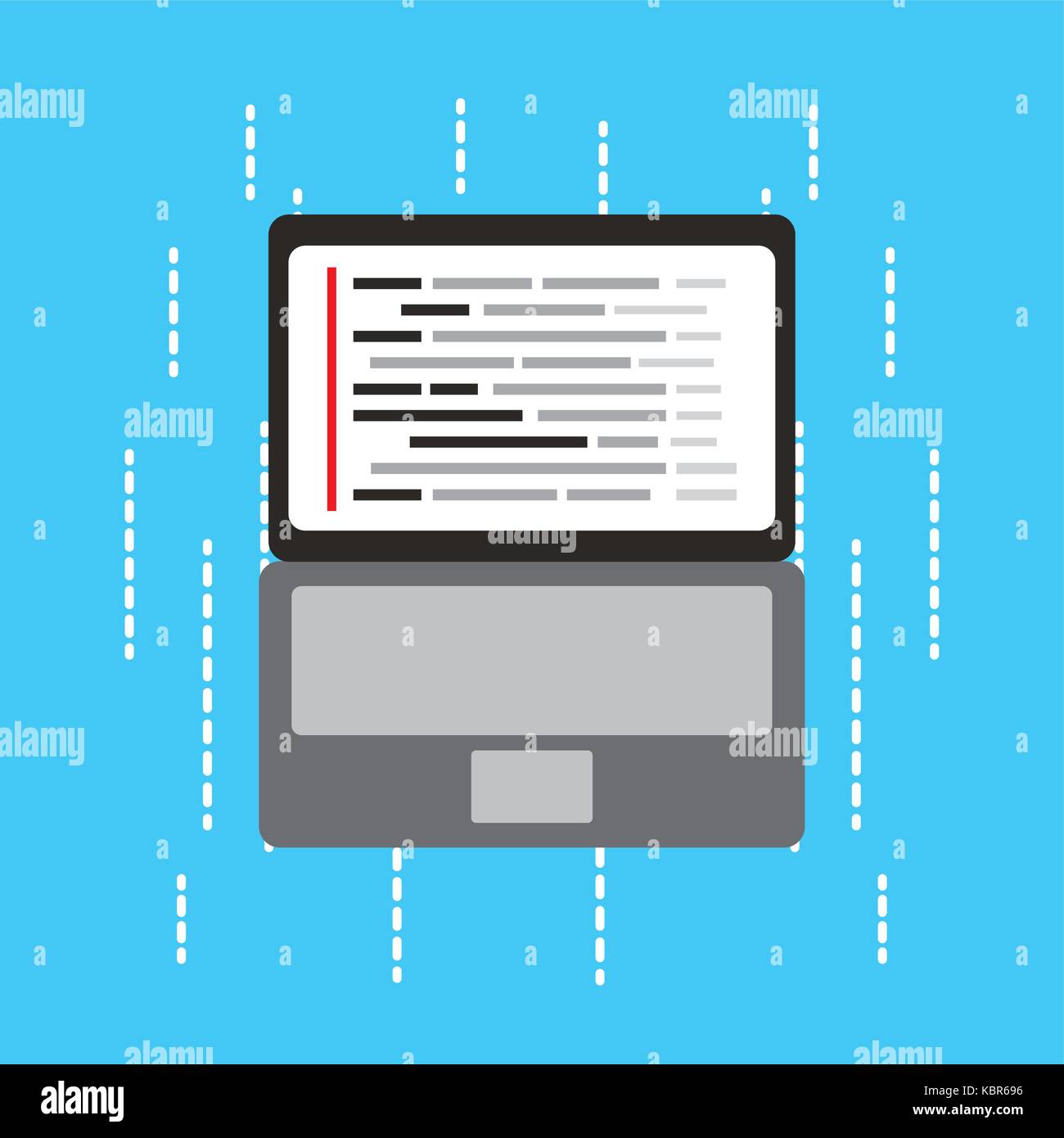 laptop coding concept web developer design programming Stock Vector
