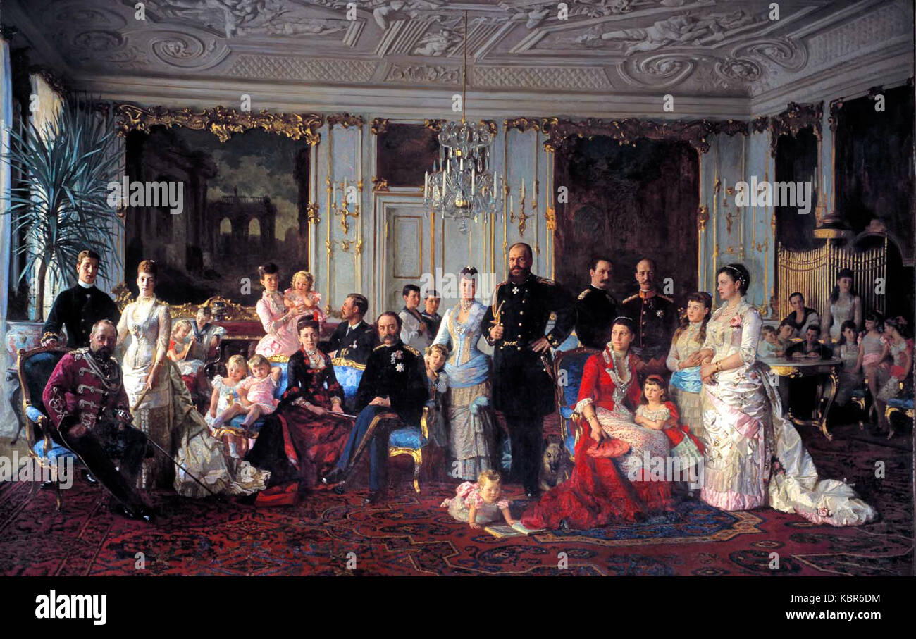 Christian IX of Denmark with family (Tuxen) Stock Photo