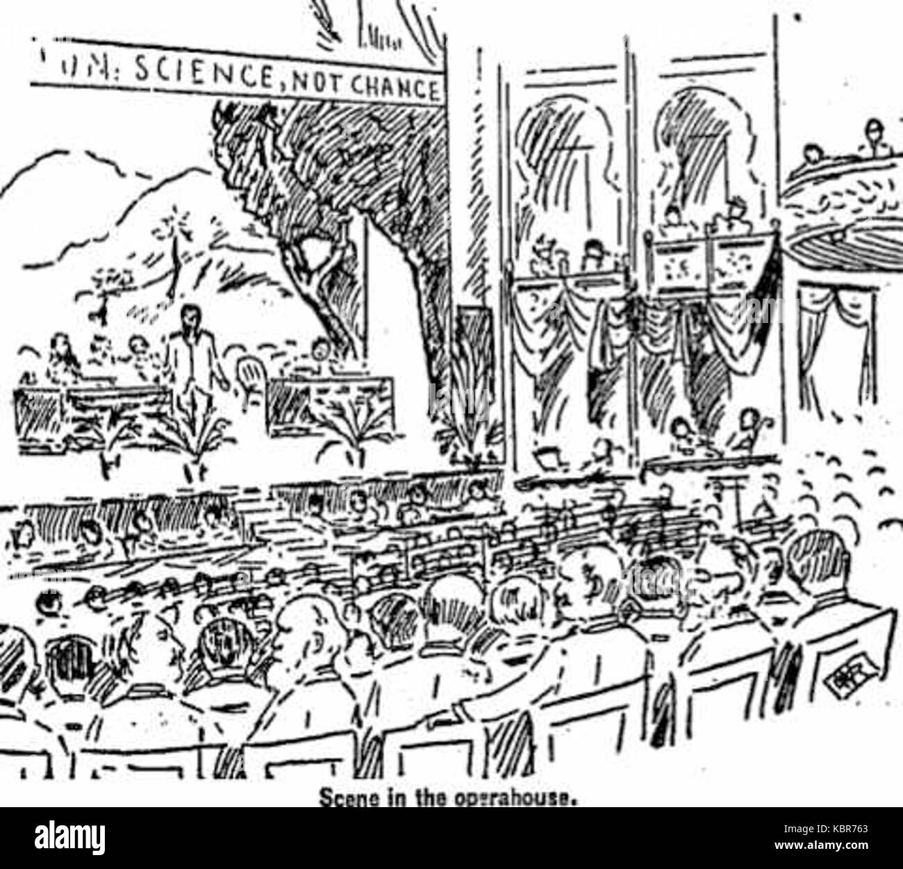 1893 interior of Los Angeles California Grand Opera House during National Irrigation Congress Stock Photo