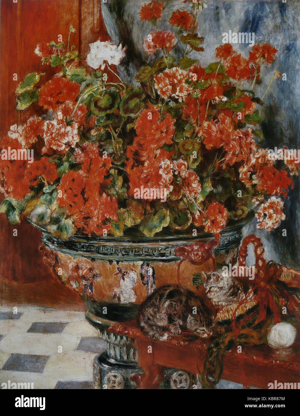 Tableau à L'Huile « Fleurs Dans Un Vase » Style Renoir - Peint à La Main Sur Toile (20x24 Pouces)