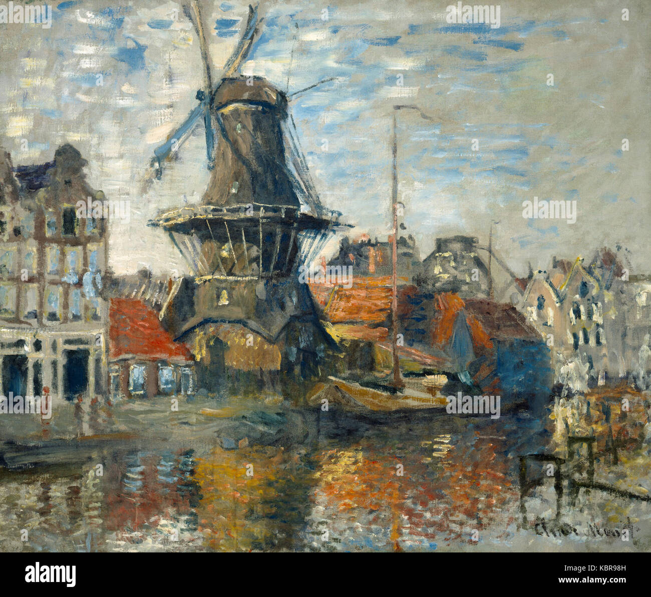 Claude Monet   The Windmill, Amsterdam, 1871 Stock Photo