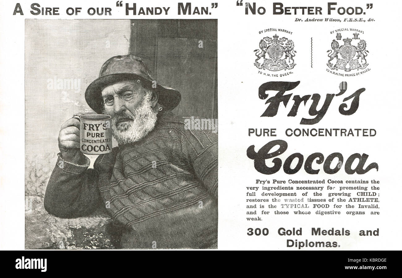 Fry's Concentrated Cocoa advert, 1900 Stock Photo