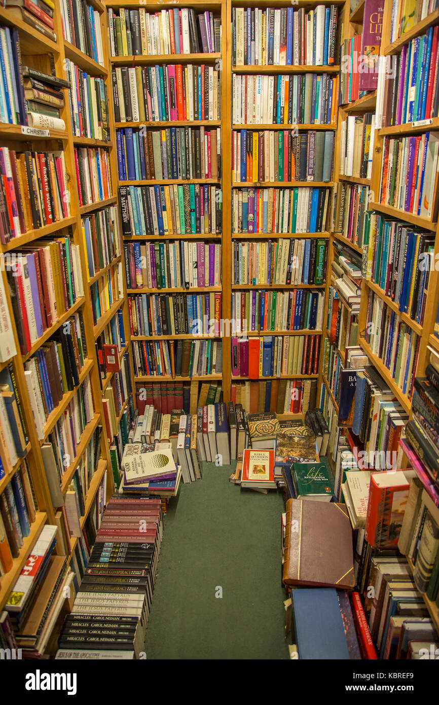 Books in secondhand bookshop Stock Photo