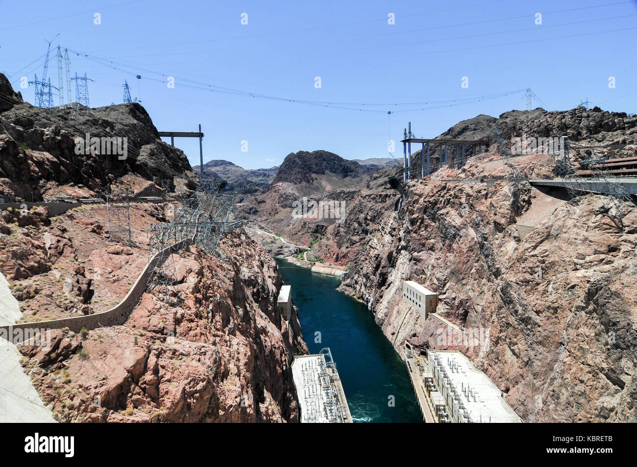 Hoover Dam, originally known as Boulder Dam, a concrete archgravity