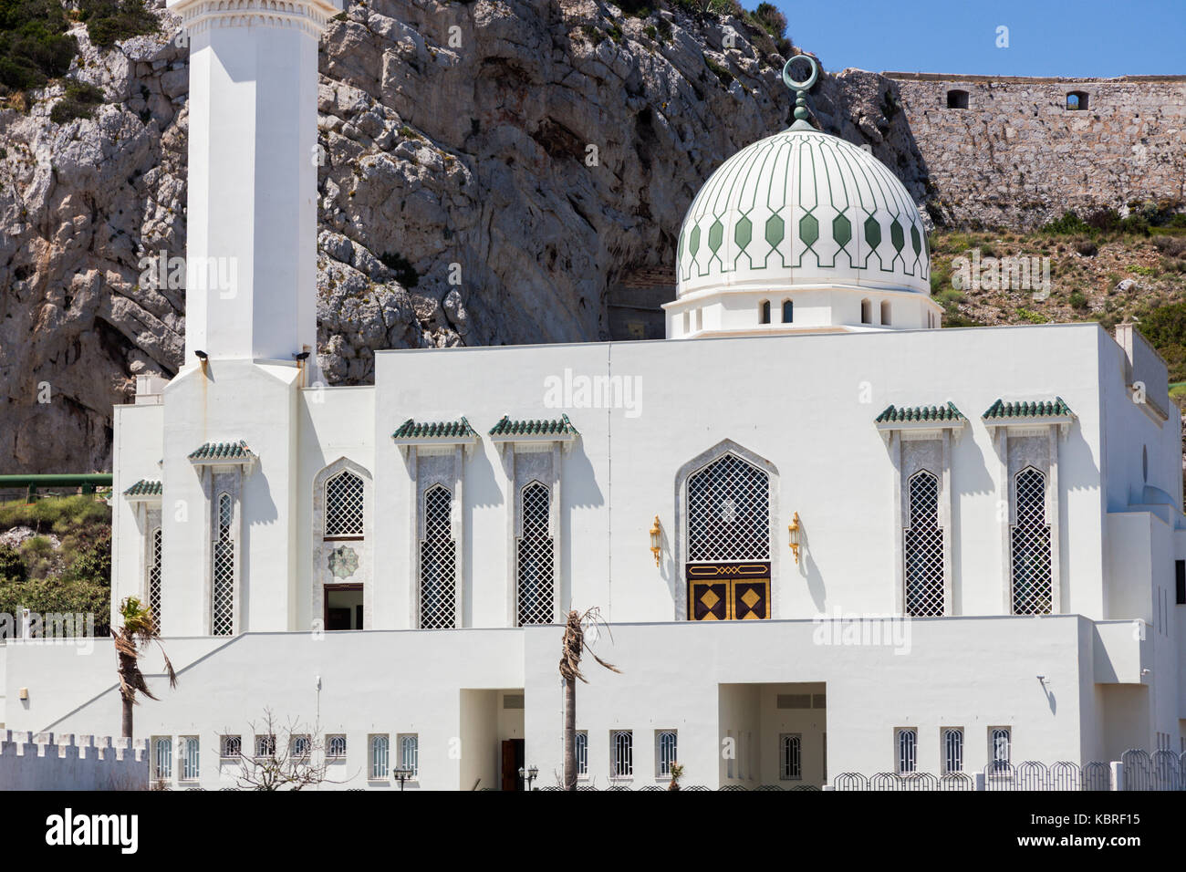 Ibrahim al Ibrahim Mosque in Gibraltar. Gibraltar, Gibraltar. Stock Photo