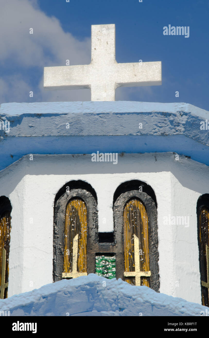 orthodox church with cross and window on a sunny day Stock Photo - Alamy