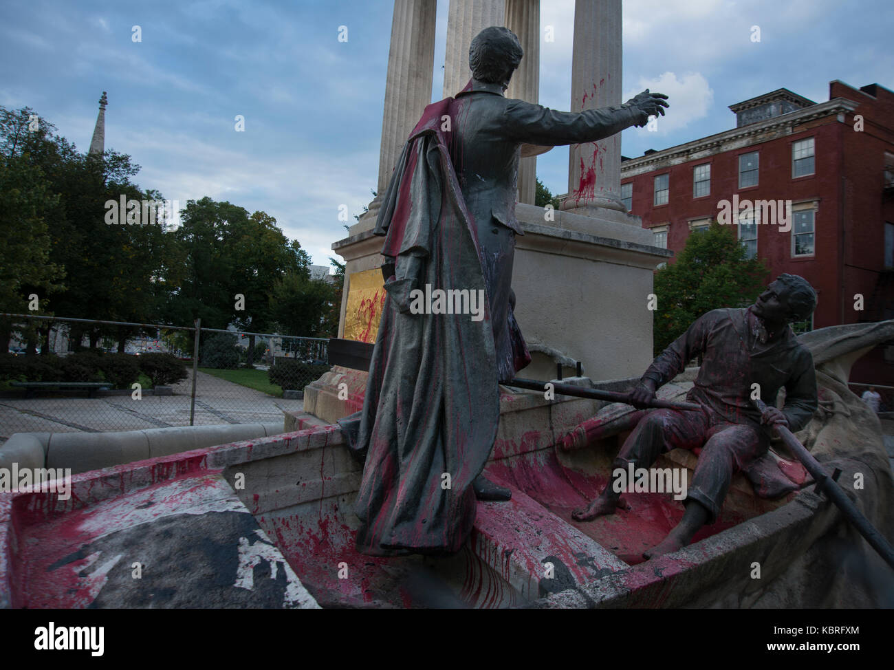 Francis Scott Key statue in Bolton Hill vandalized with spraypaint