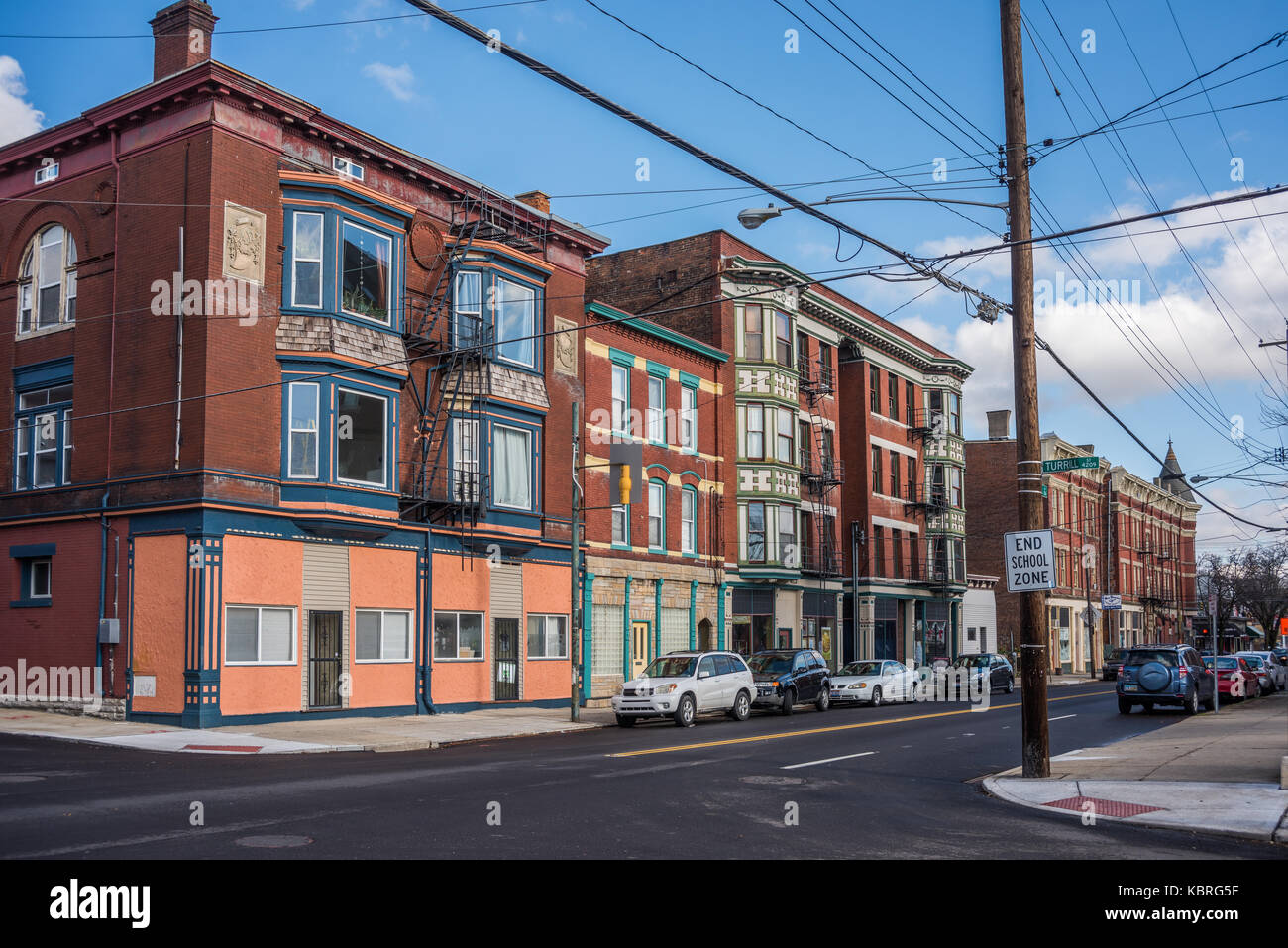 Commercial buildings in the Northside neighborhood. Stock Photo