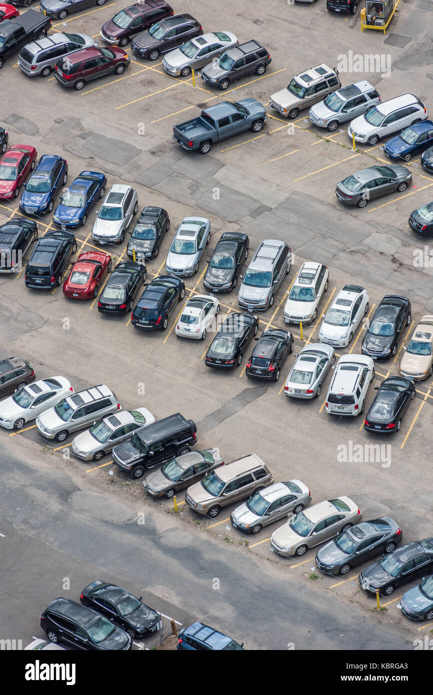 Aerial view of parking lot on South 10th Street in downtown Minneapolis ...