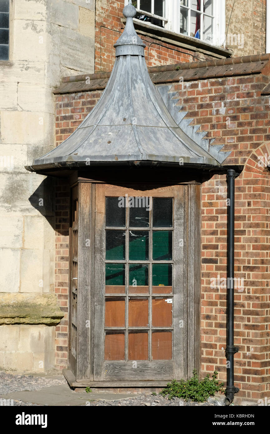 Street scene from Gloucester,England. The gatehouse at King Edward's