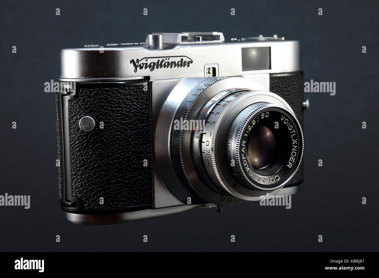 VOIGTLANDER VITO B Camera on black background Stock Photo