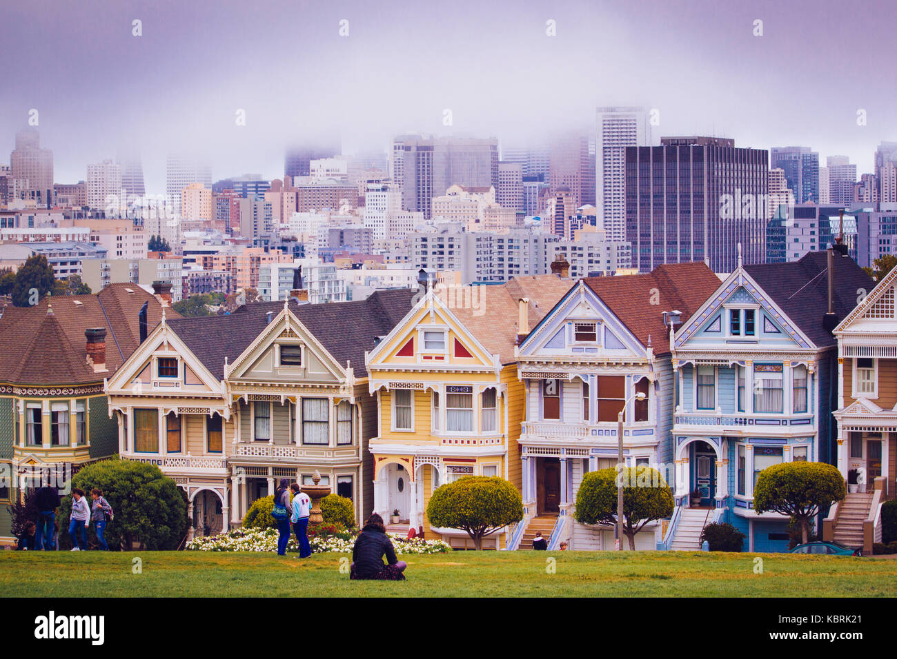 Alamo Square Painted Ladies San Francisco California Stock Photo Alamy Alamo Square Painted Ladies San Francisco California KBRK21