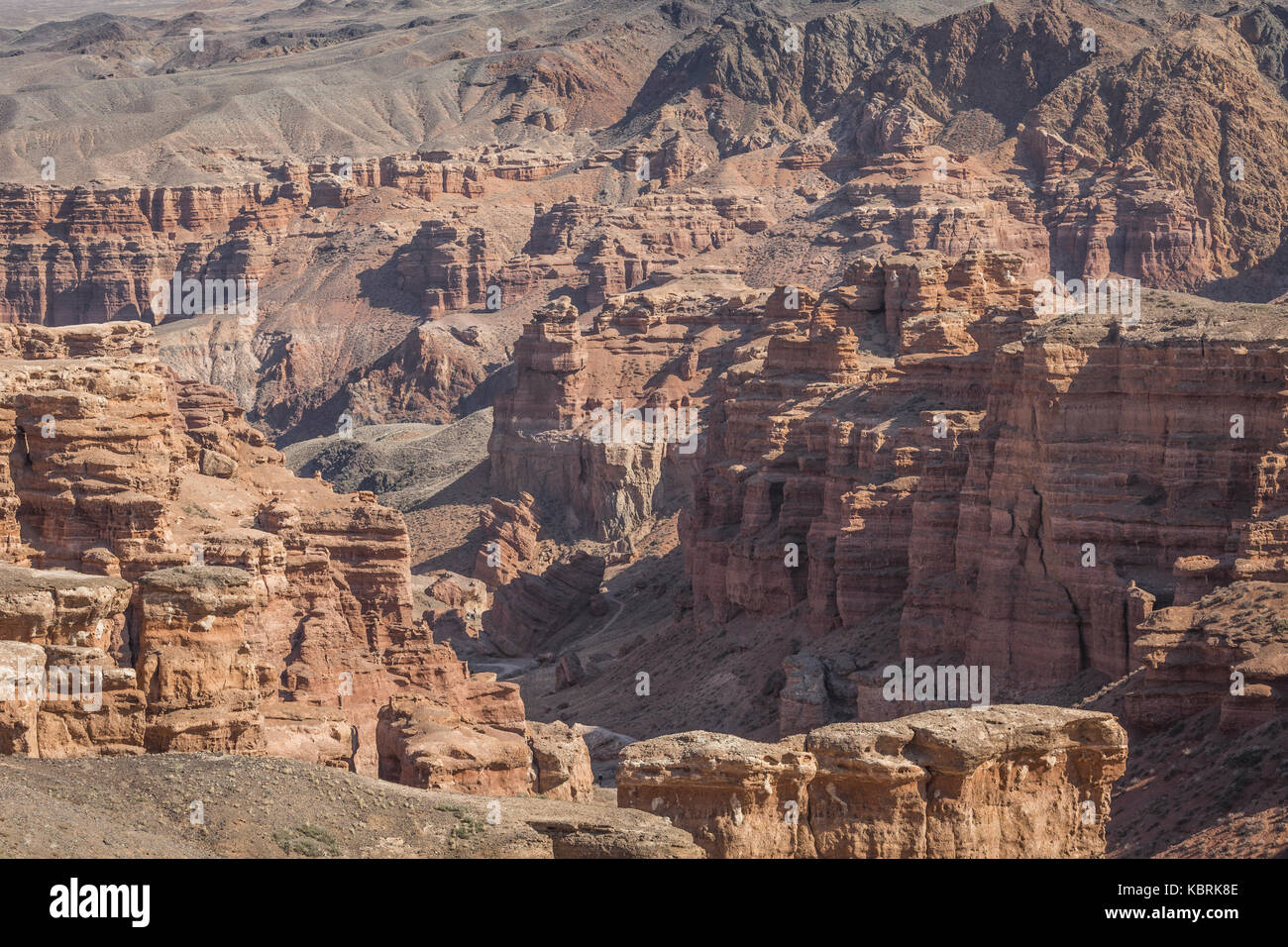Charyn Canyon and the Valley of Castles, National park, Kazakhstan. Stock Photo