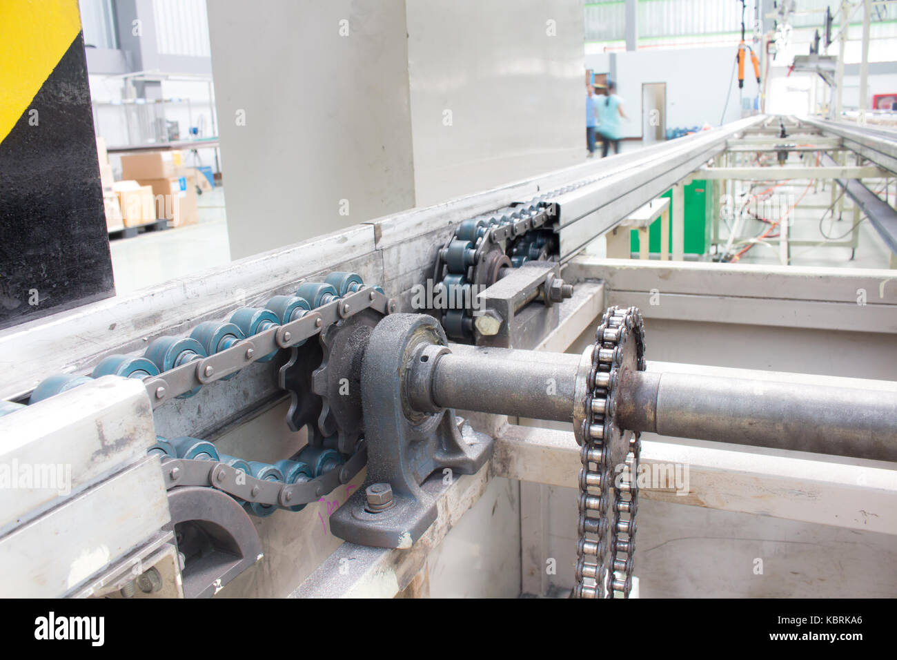 the chain drive shaft Line Conveyor Industrial Stock Photo Alamy