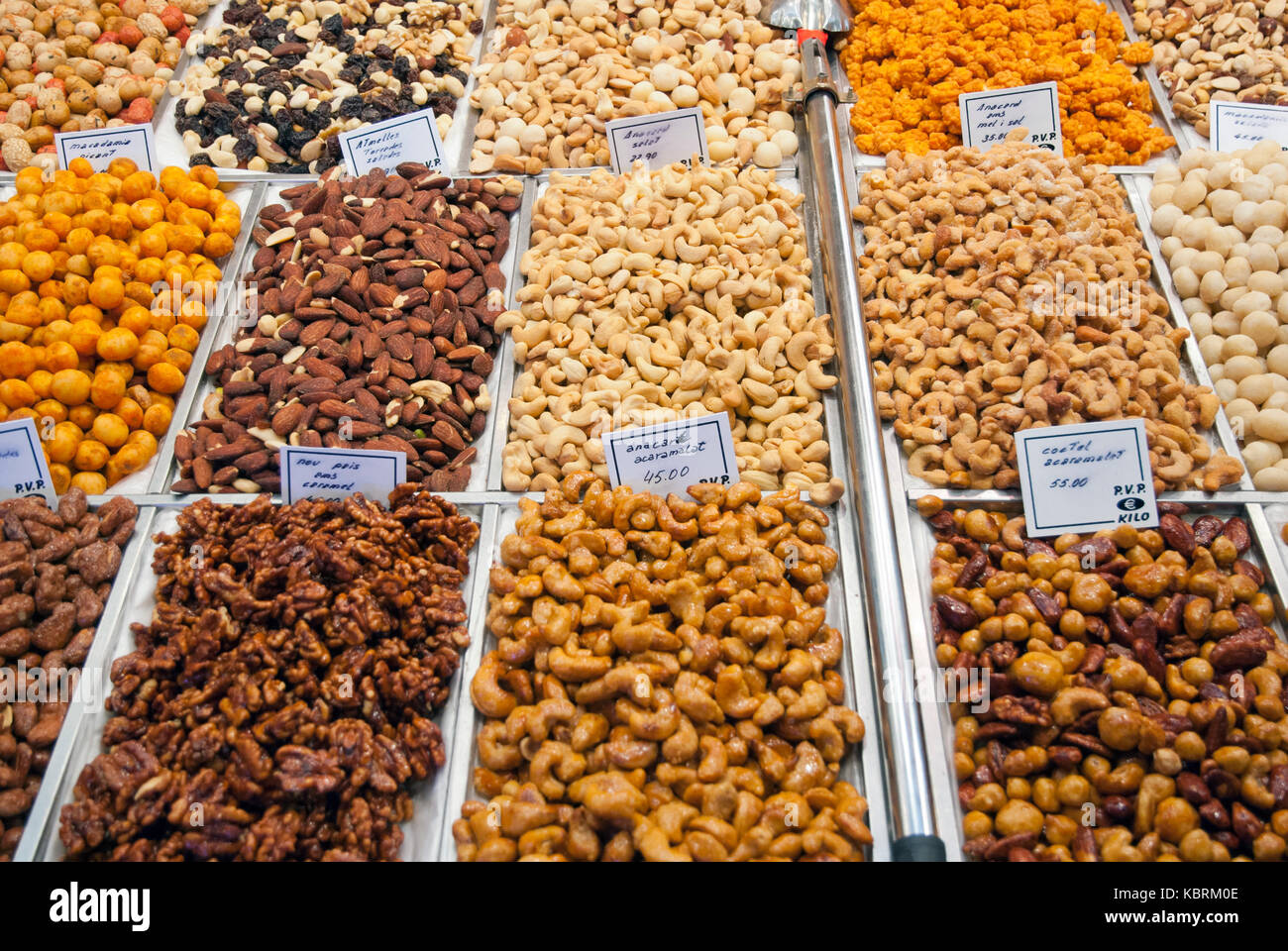 Various nuts to sell at market Stock Photo Alamy