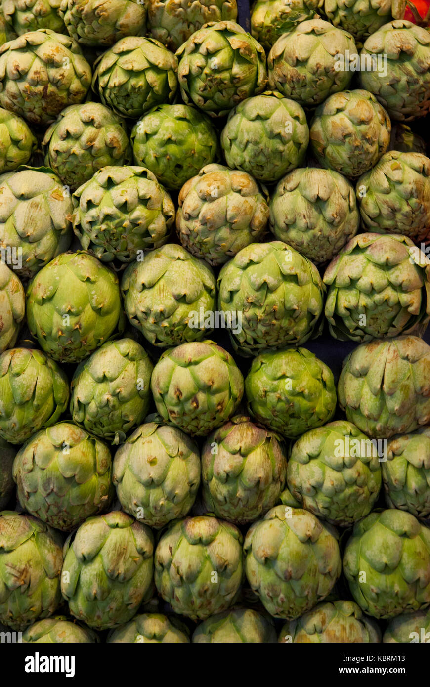 Artichokes to sell in the maket Stock Photo Alamy