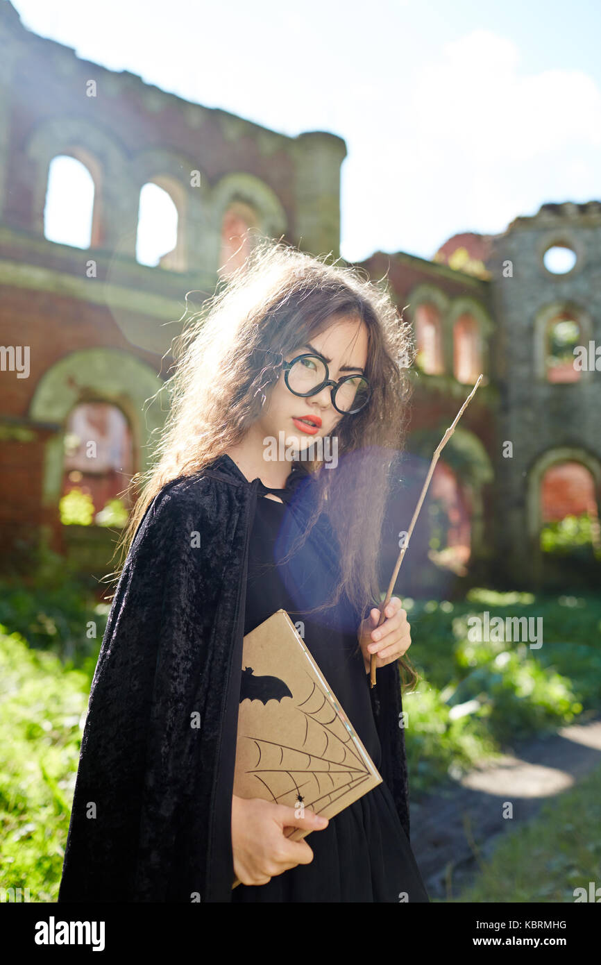 Witch in eyeglasses Stock Photo