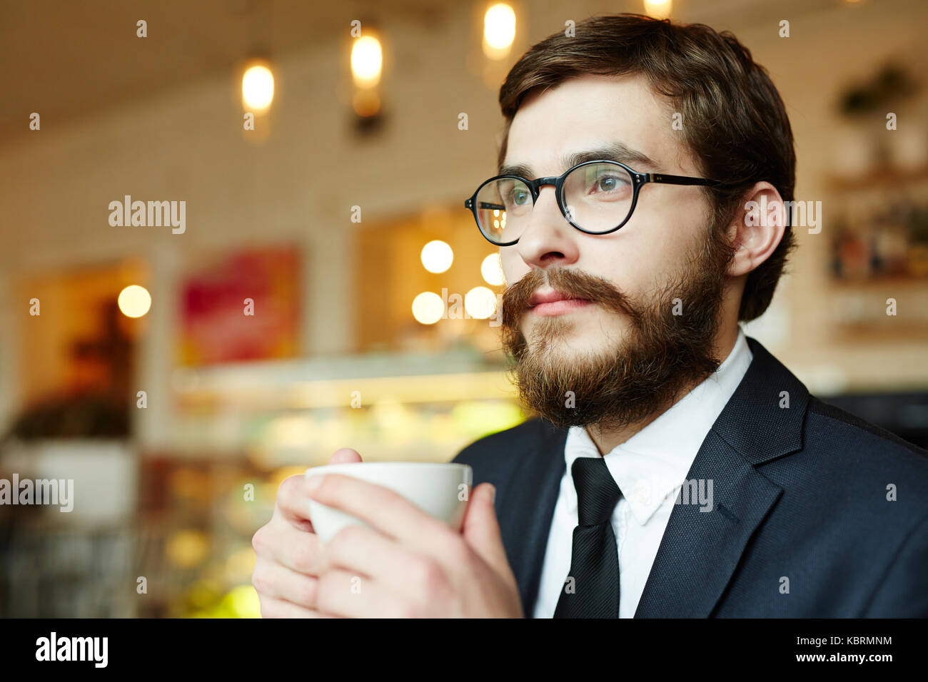 Tea break in cafe Stock Photo Alamy