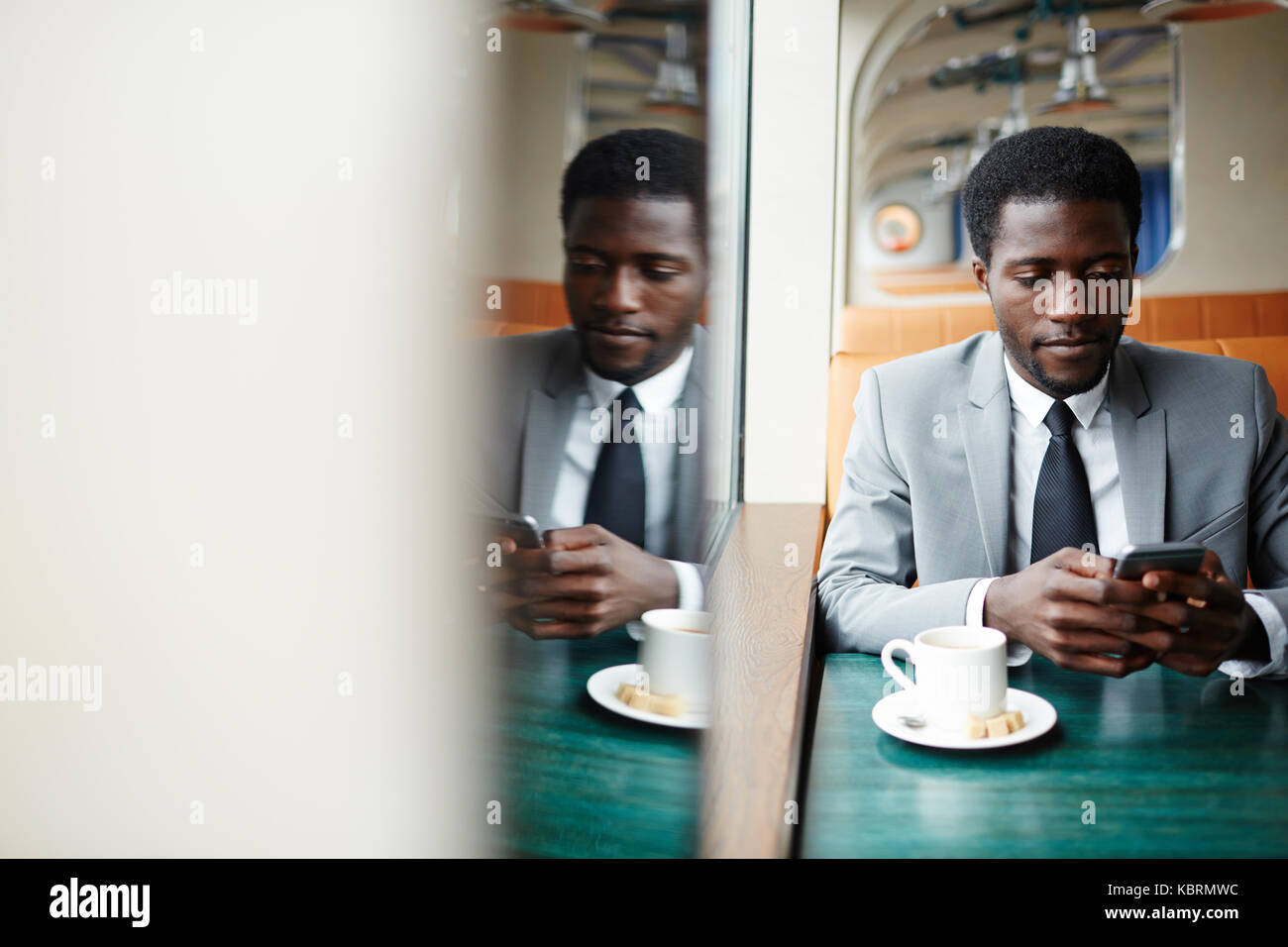 Man texting Stock Photo