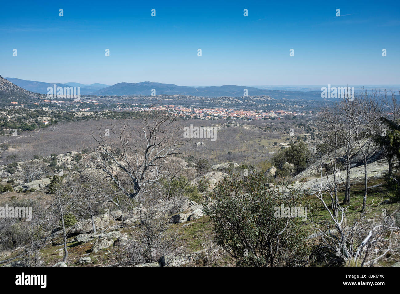 Views of La Cabrera town, in Guadarrama Mountains, Madrid, Spain Stock Photo