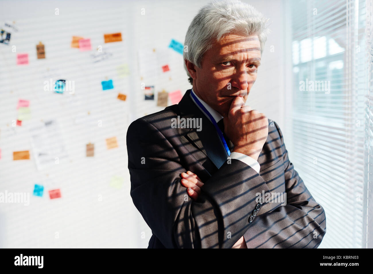 Portrait of Pensive FBI Agent Stock Photo