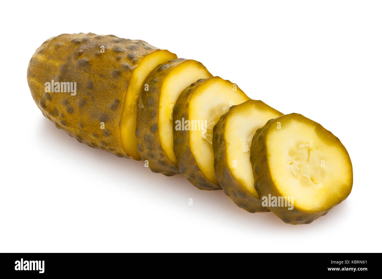 sliced pickle path isolated Stock Photo