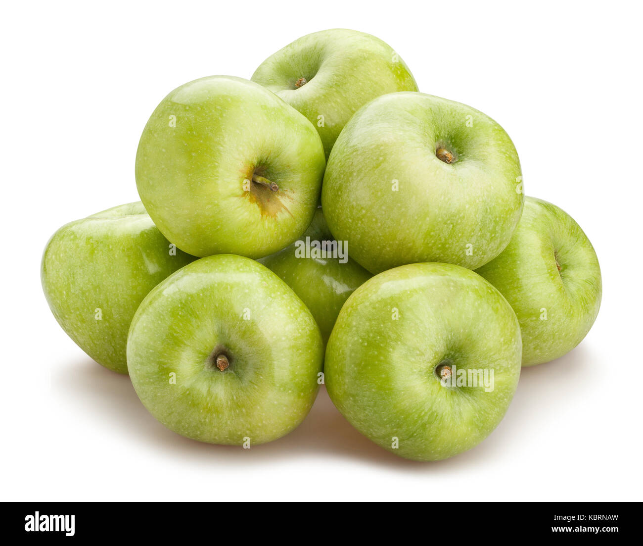 green apple path isolated Stock Photo
