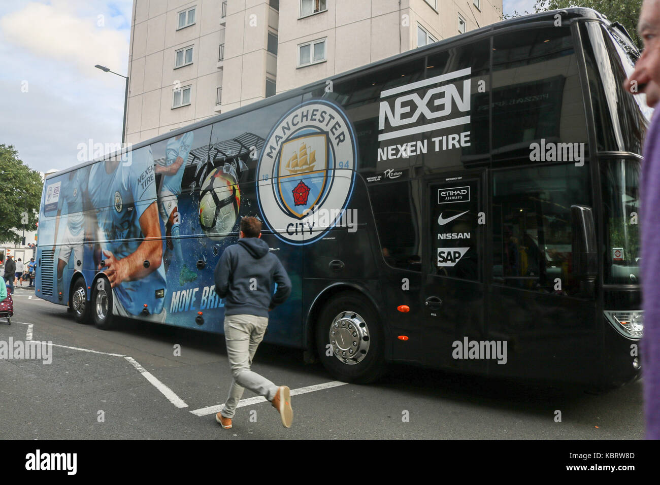 Manchester City Team Bus High Resolution Stock Photography And Images Alamy