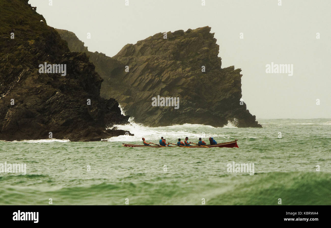 Newquay, UK. 30th Sep, 2017. UK Gig rowing Mens championships 2017 held ...