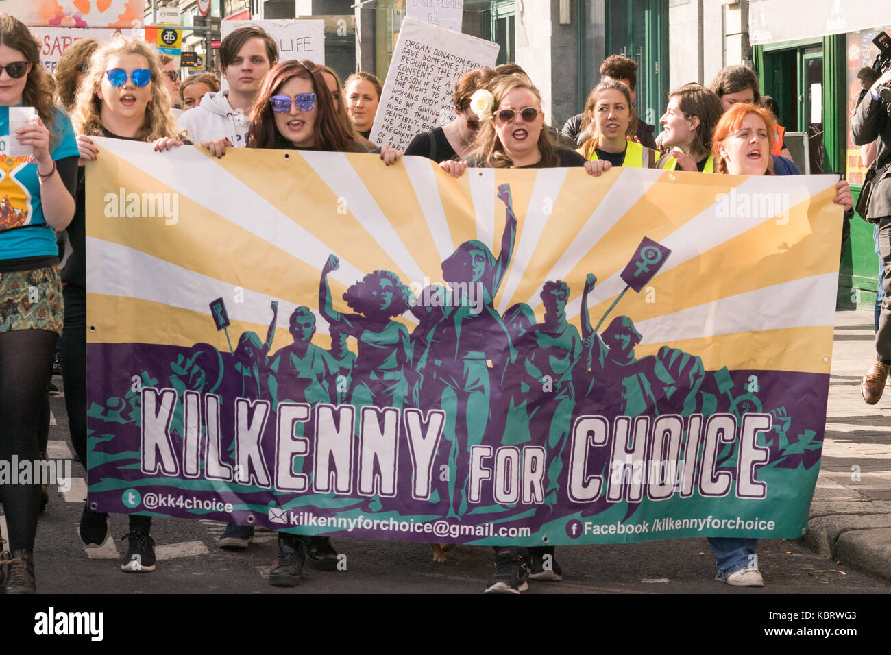 Dublin, Ireland. 30th September, 2017. The 6th Annual March for Choice to repeal the 8th Amendment from the Irish constitution Credit: Fabrice Jolivet/Alamy Live News Stock Photo