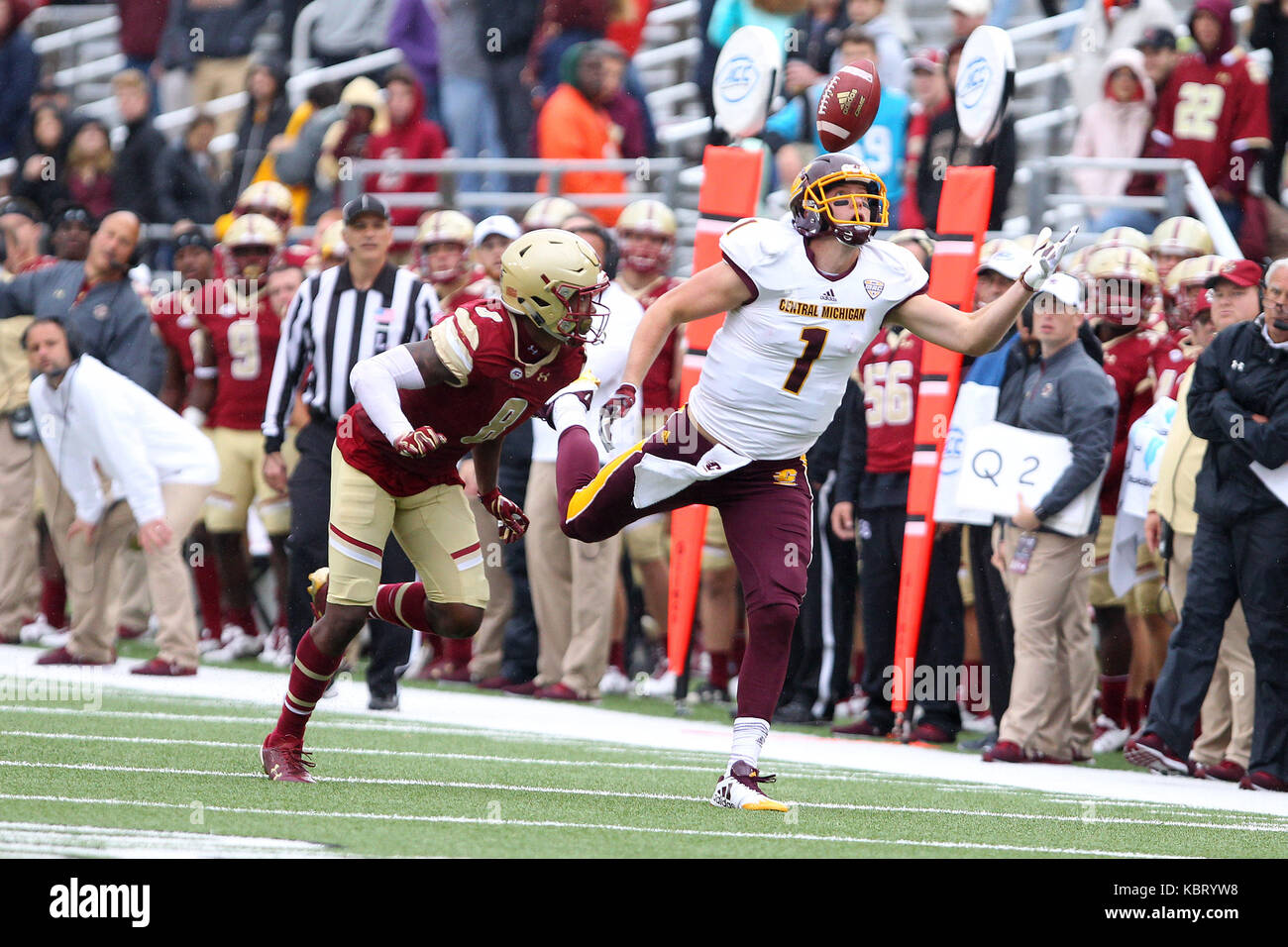 Alumni Stadium. 30th Sep, 2017. MA, USA; Central Michigan Chippewas ...