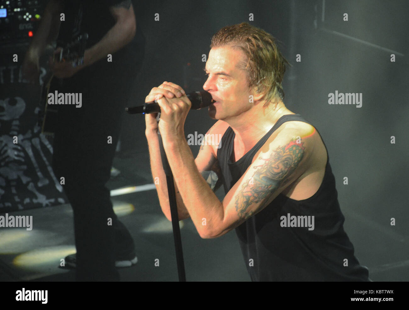 Campino, singer with the German punk rock band Die Toten Hosen, performing  at a concert in Buenos Aires, Argentina, 30 September 2017. The sold-out  concert marked the 25th anniversary of the band's
