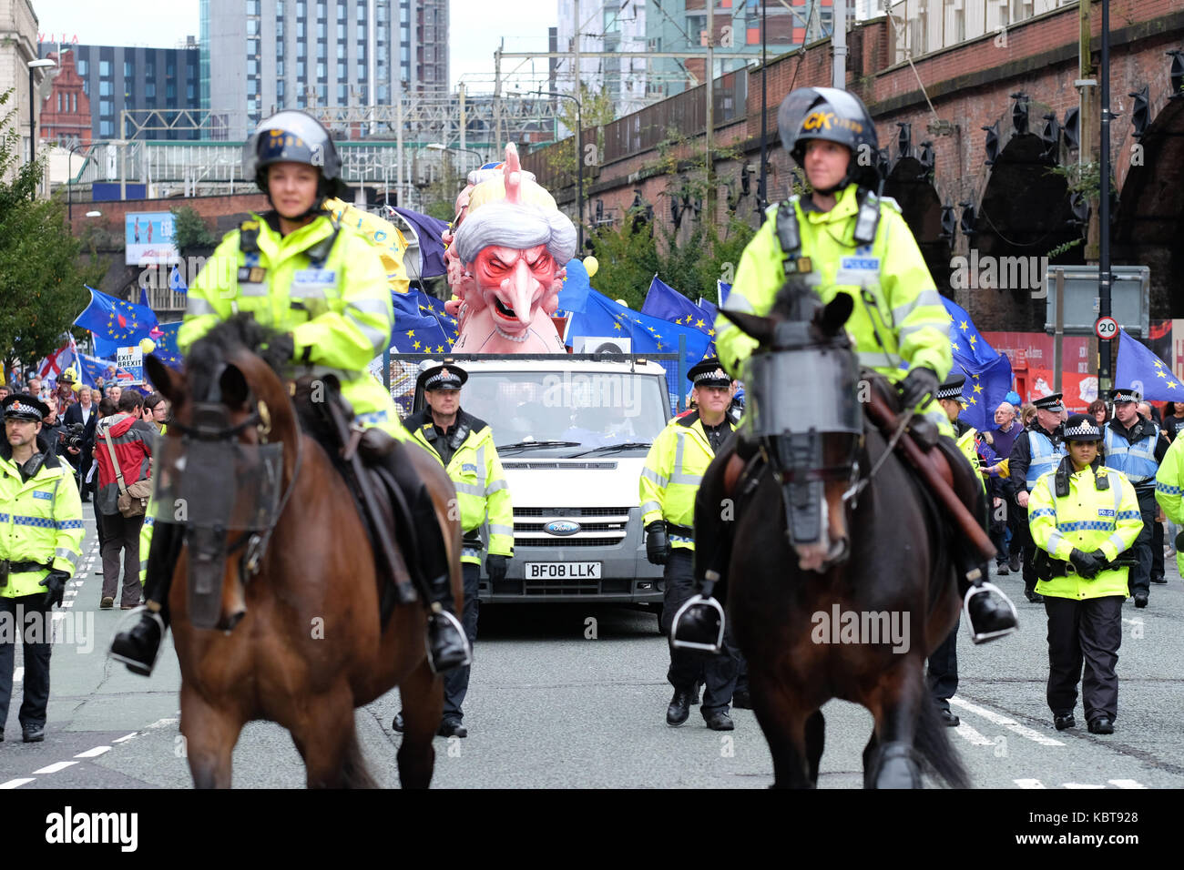 Stop Brexit march, Manchester city centre, Sunday 1st October 2017 - Large protest by thousands of Stop Brexit supporters through the city centre of Manchester on the opening day of the Conservative Party Conference.  Steven May / Alamy Live News Stock Photo