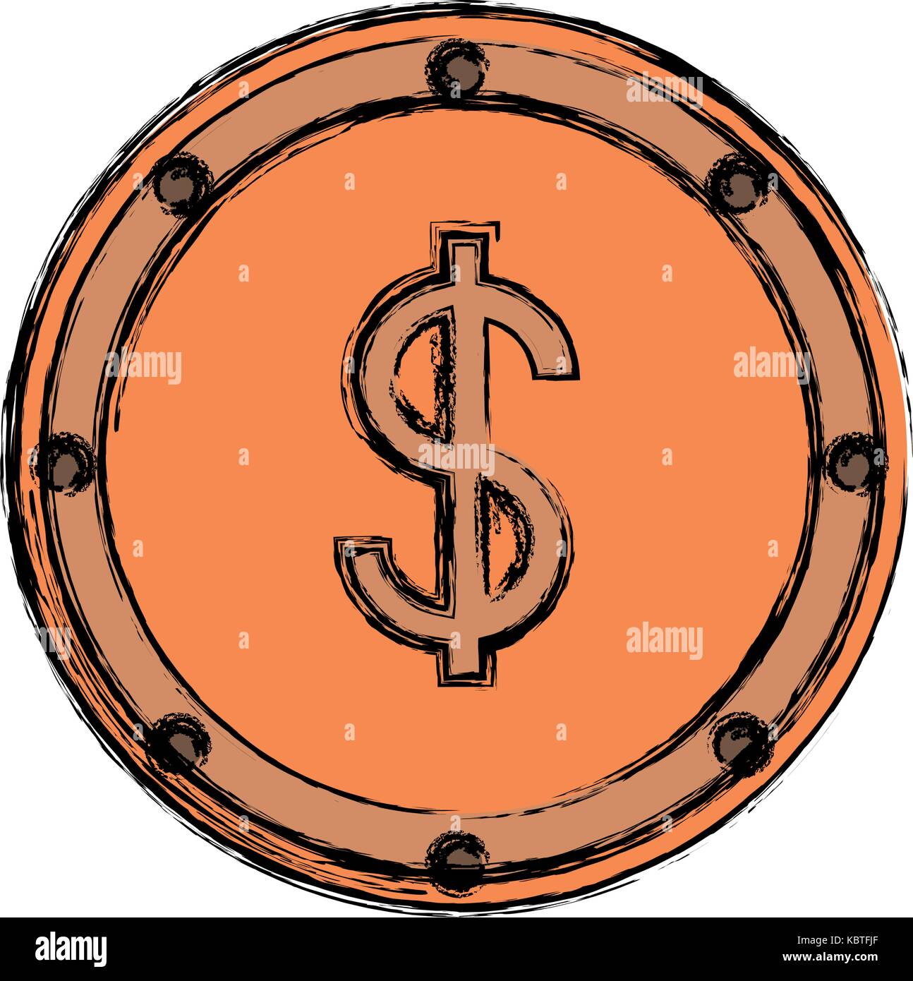 money coin icon over white background vector illustration Stock Vector ...