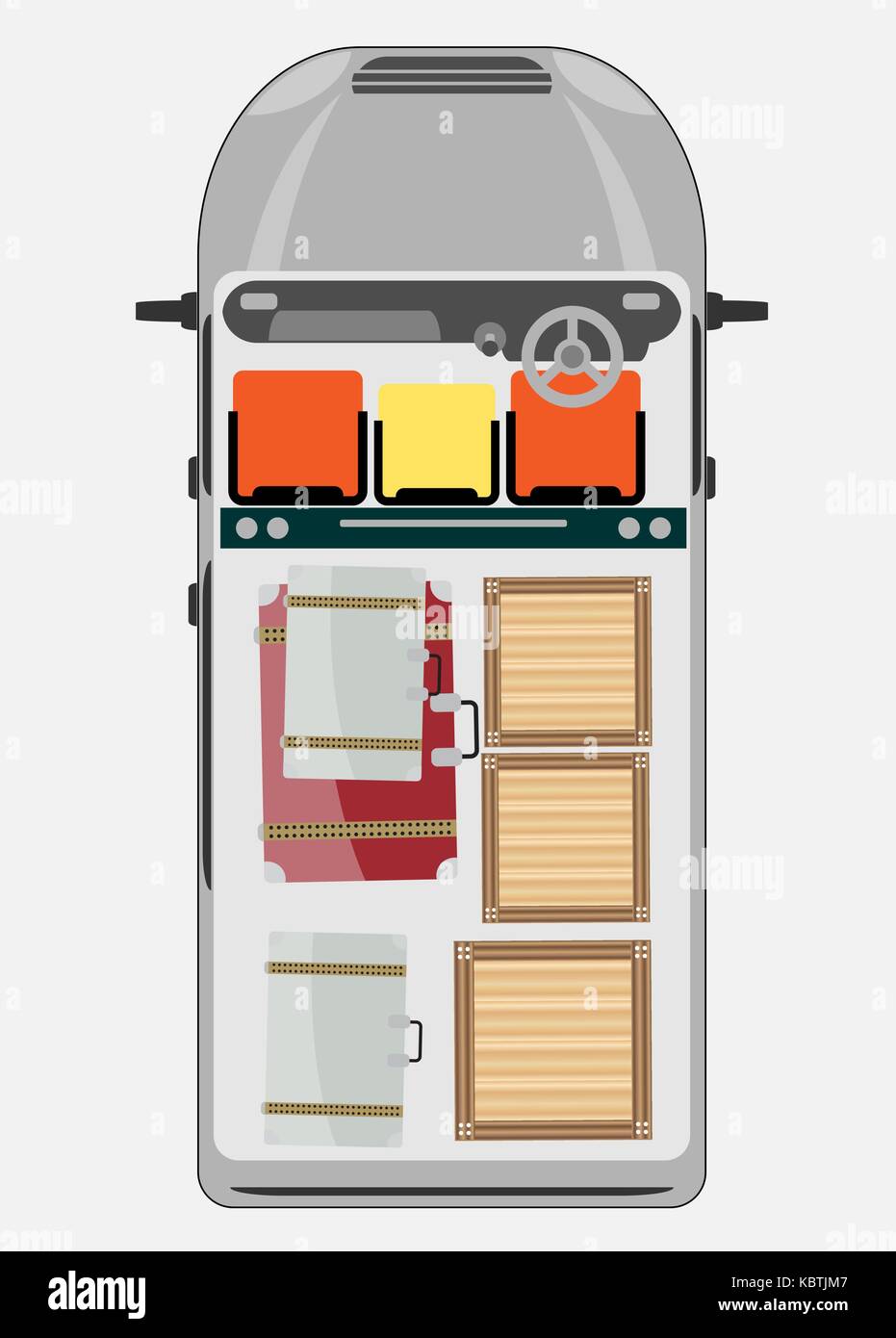 Top View show Seat Map of Cargo Van Car Stock Vector Image & Art Alamy