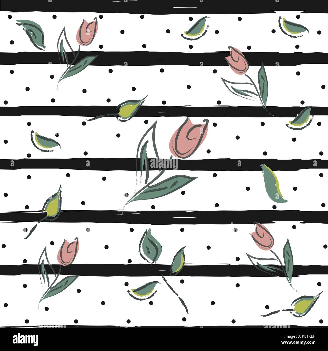 Seamless Floral pattern. Hand Drawn. Vector Illustration Stock Vector ...