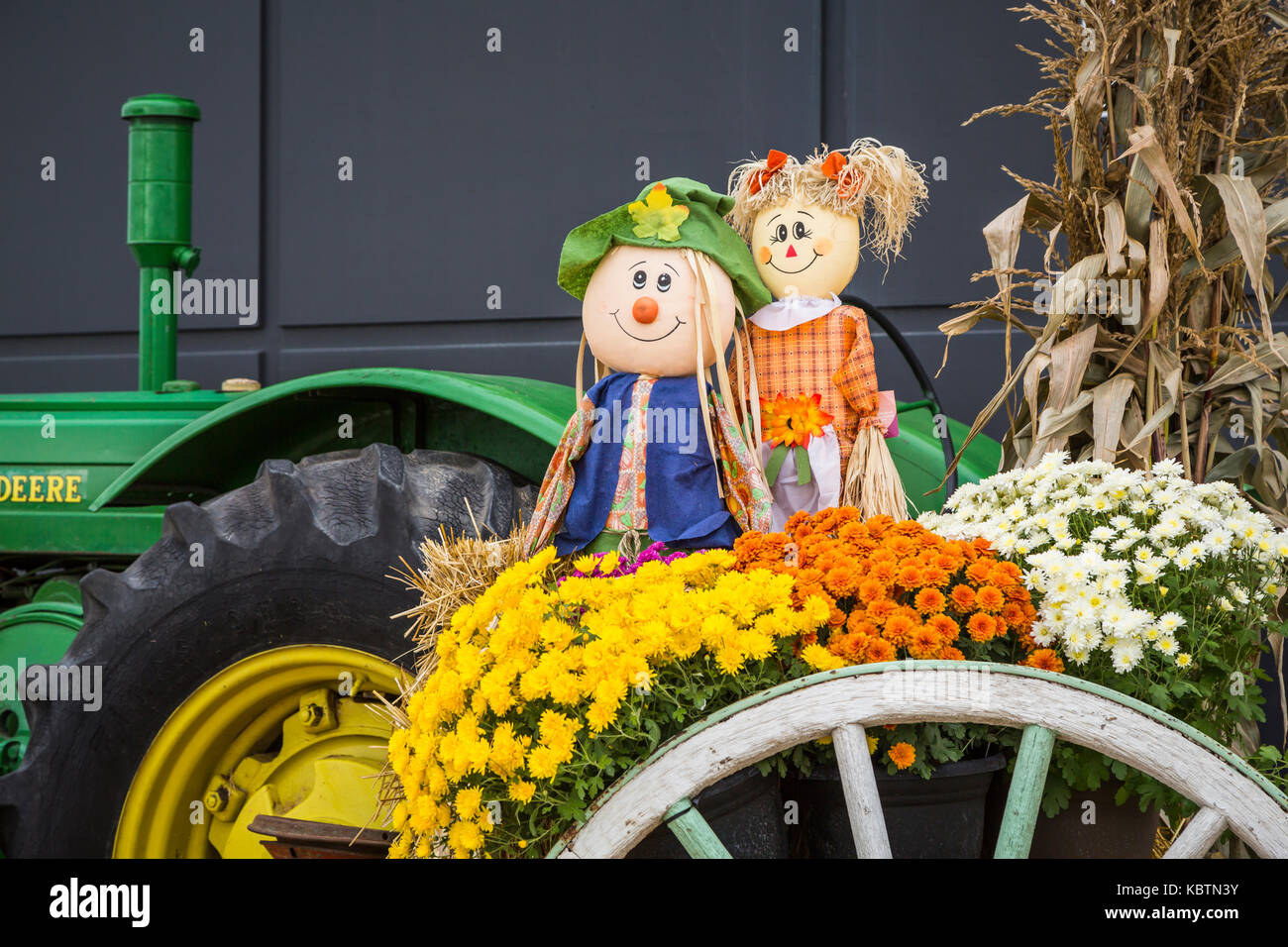 Fall harvest display at the local Canadian Tire Store in Winkler, Manitoba, Canada Stock Photo