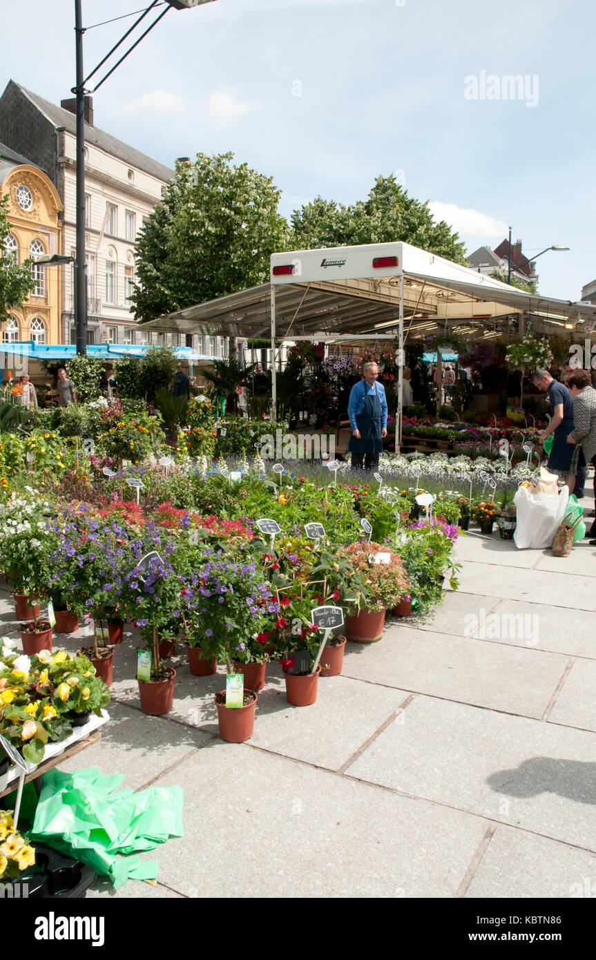 Kouter flower market in Ghent, Belgium, Europe Stock Photo Alamy