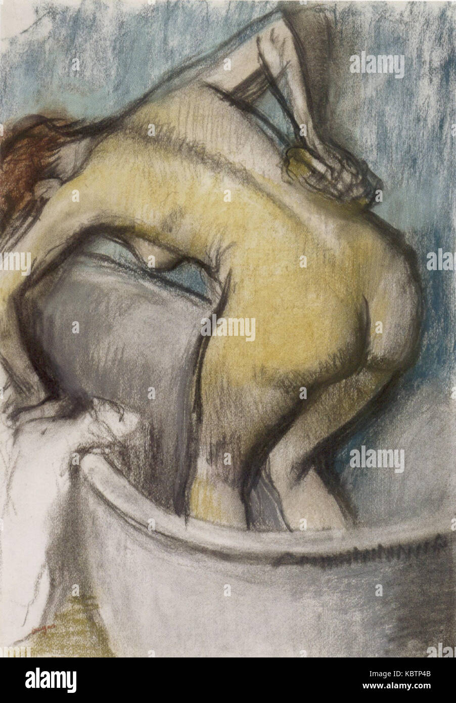 Edgar Degas (1834 1917)   'The Bath  Woman Supporting her Back', pastel on paper, c. 1887 Stock Photo