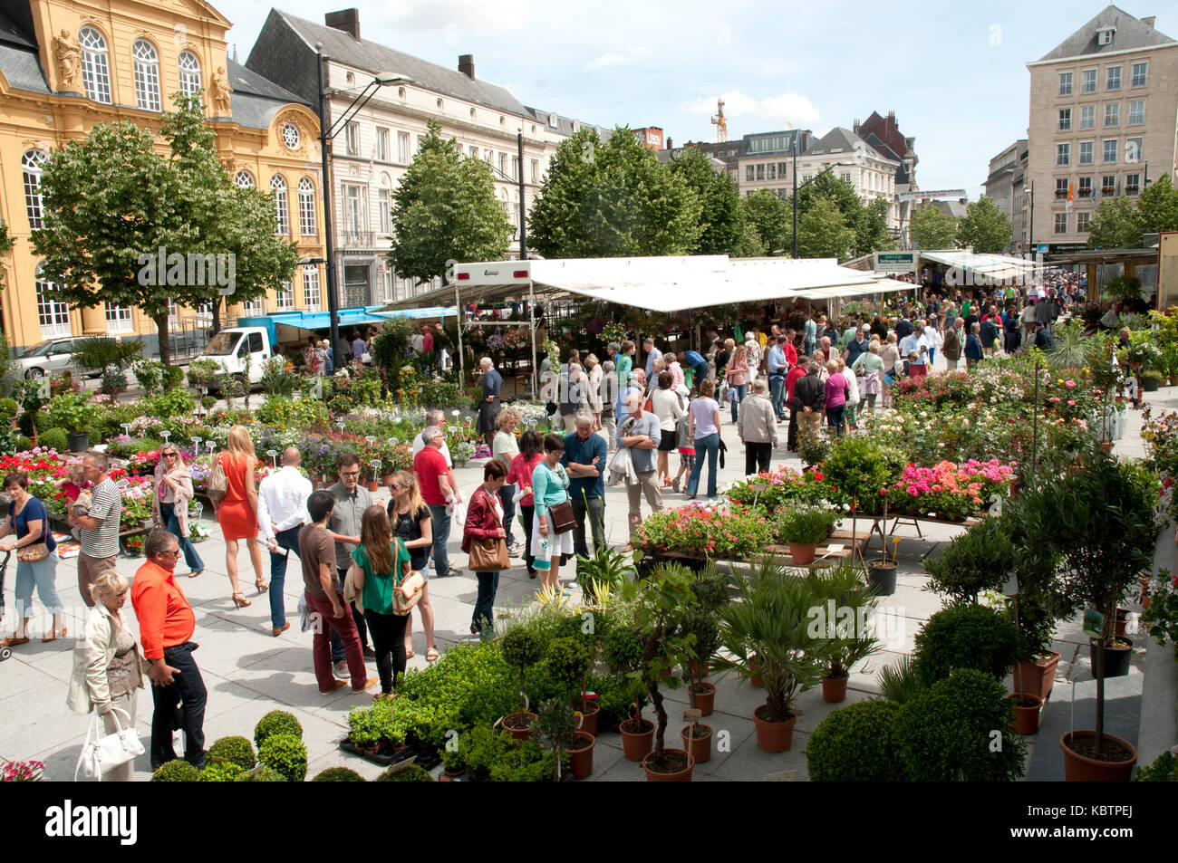 Kouter flower market in Ghent, Belgium, Europe Stock Photo Alamy