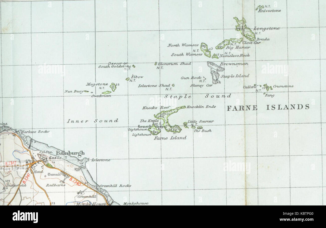 Farne Islands map 1947 2 Stock Photo - Alamy