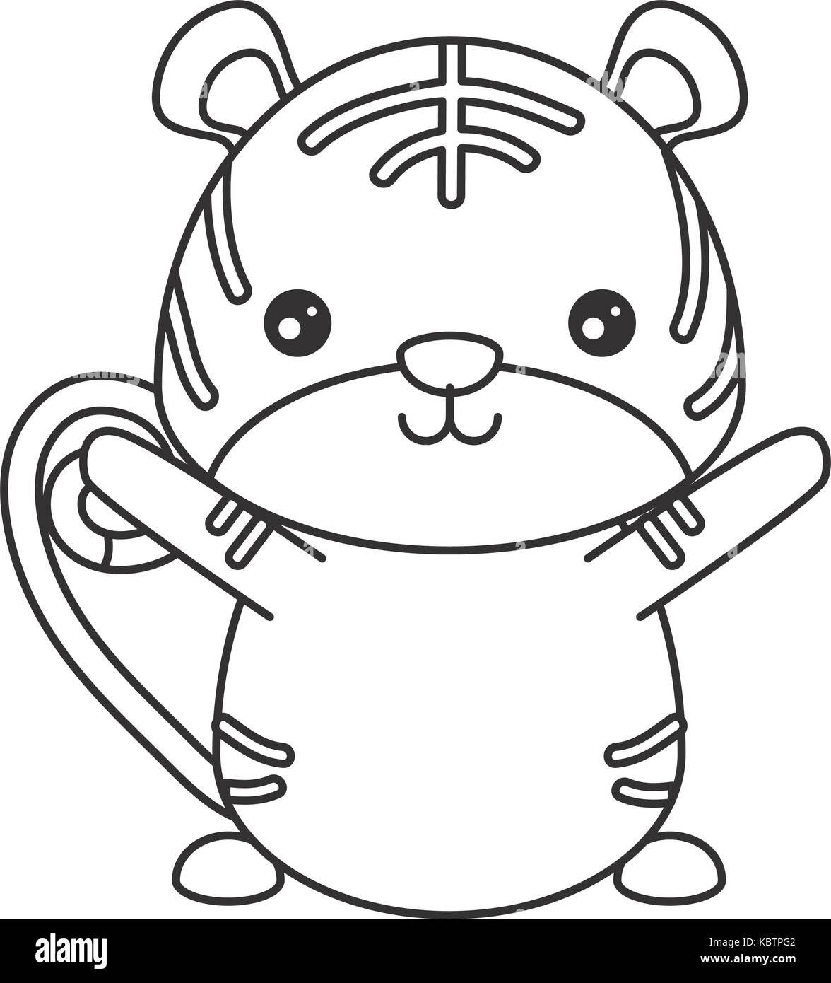 cute tiger icon over white background vector illustration Stock Vector ...
