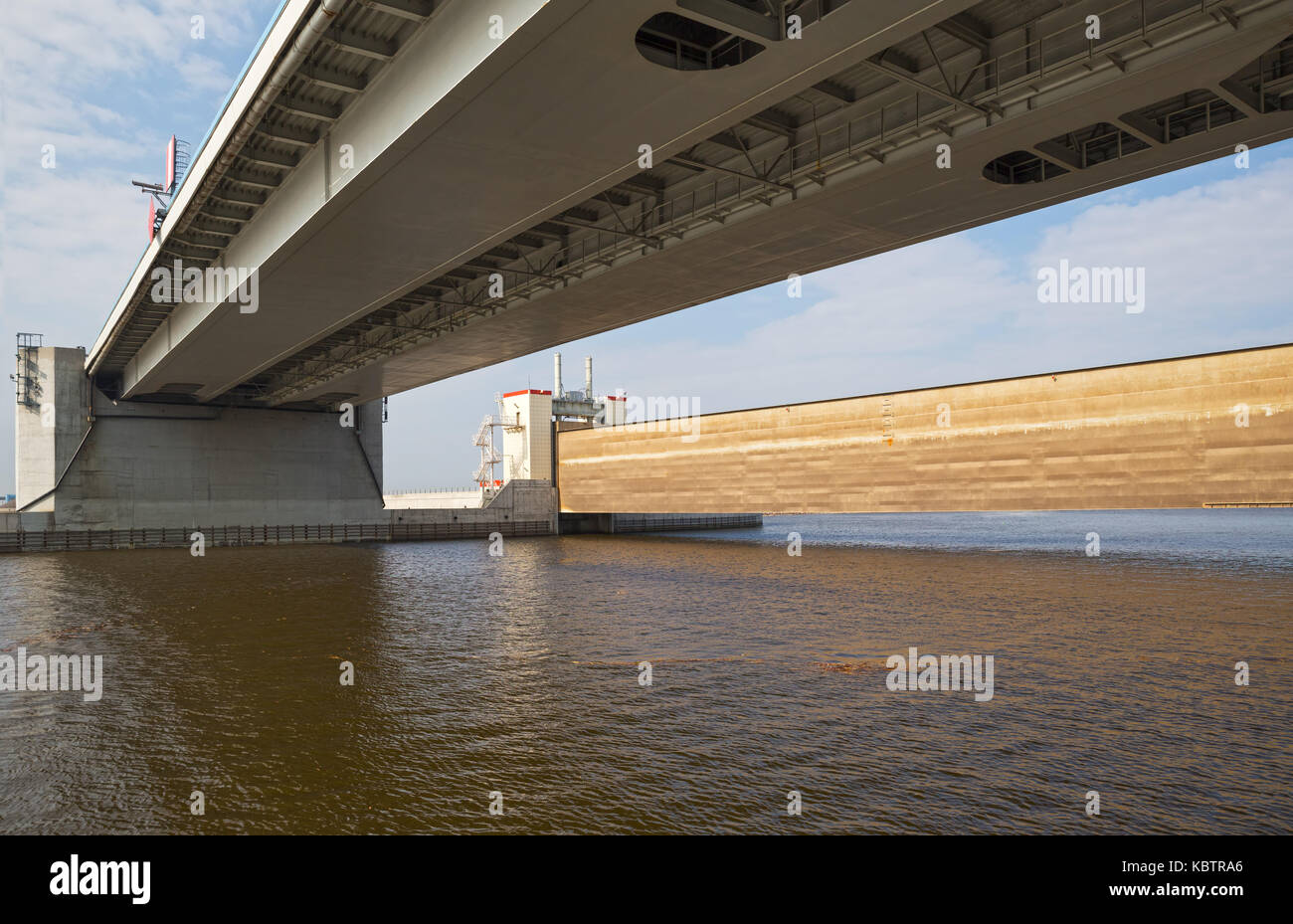 Navigation Pass S-2 of Saint Petersburg Dam. Flood Prevention Facility Complex Stock Photo