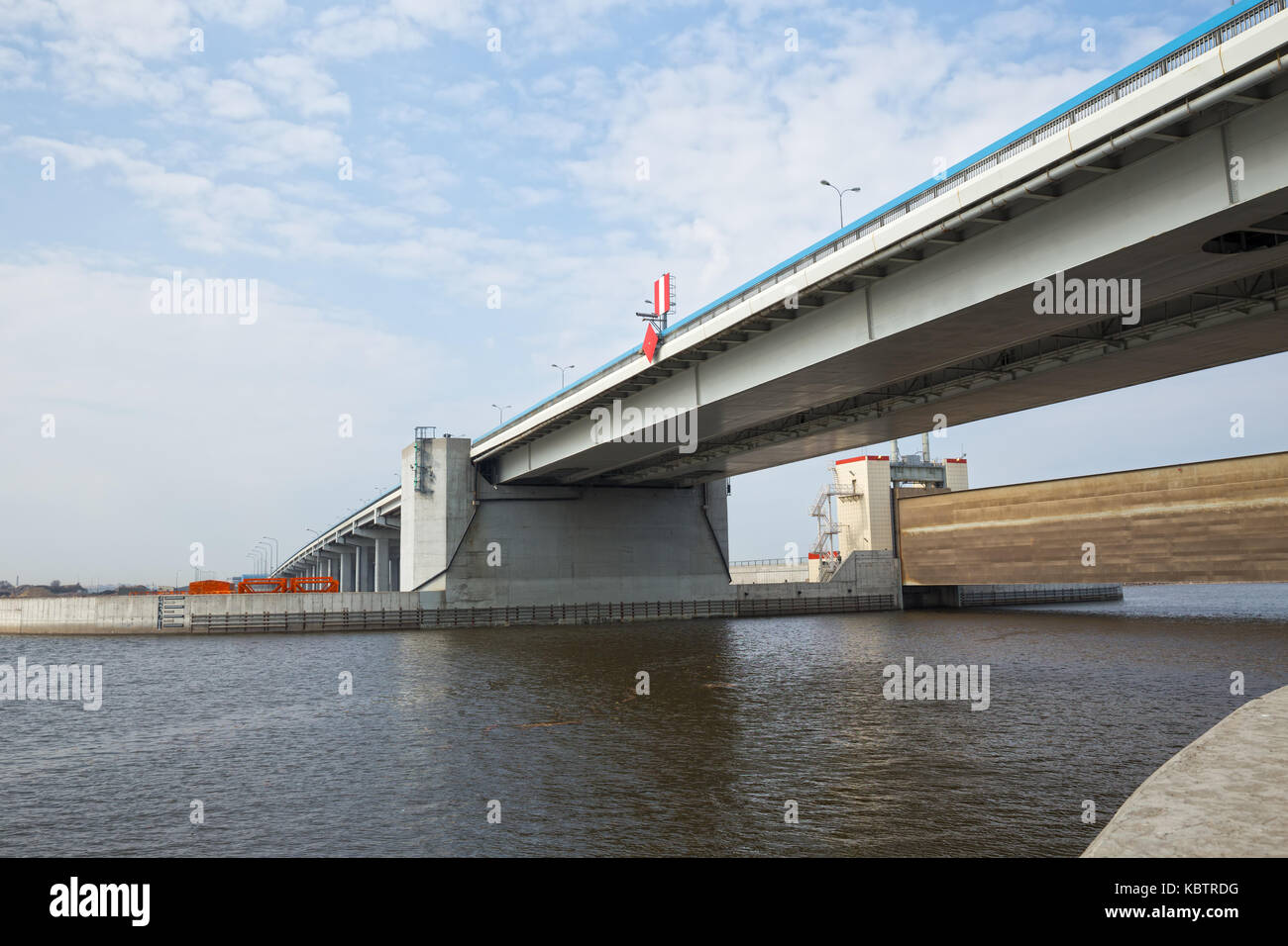 Navigation Pass S-2 of Saint Petersburg Dam. Flood Prevention Facility Complex Stock Photo