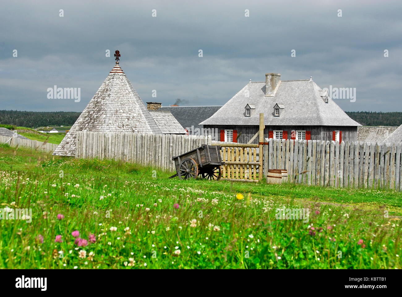 Living history museum of the French Fortress of Louisbourg on Cape Breton Island, Nova Scotia, Canada Stock Photo