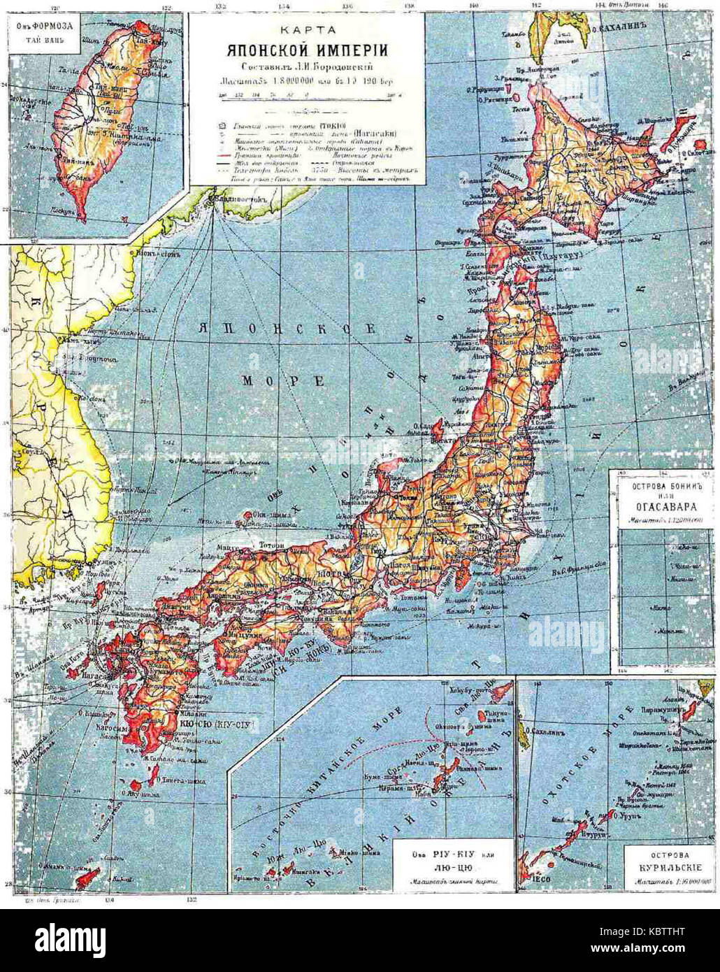 Japan map Brochhaus Stock Photo