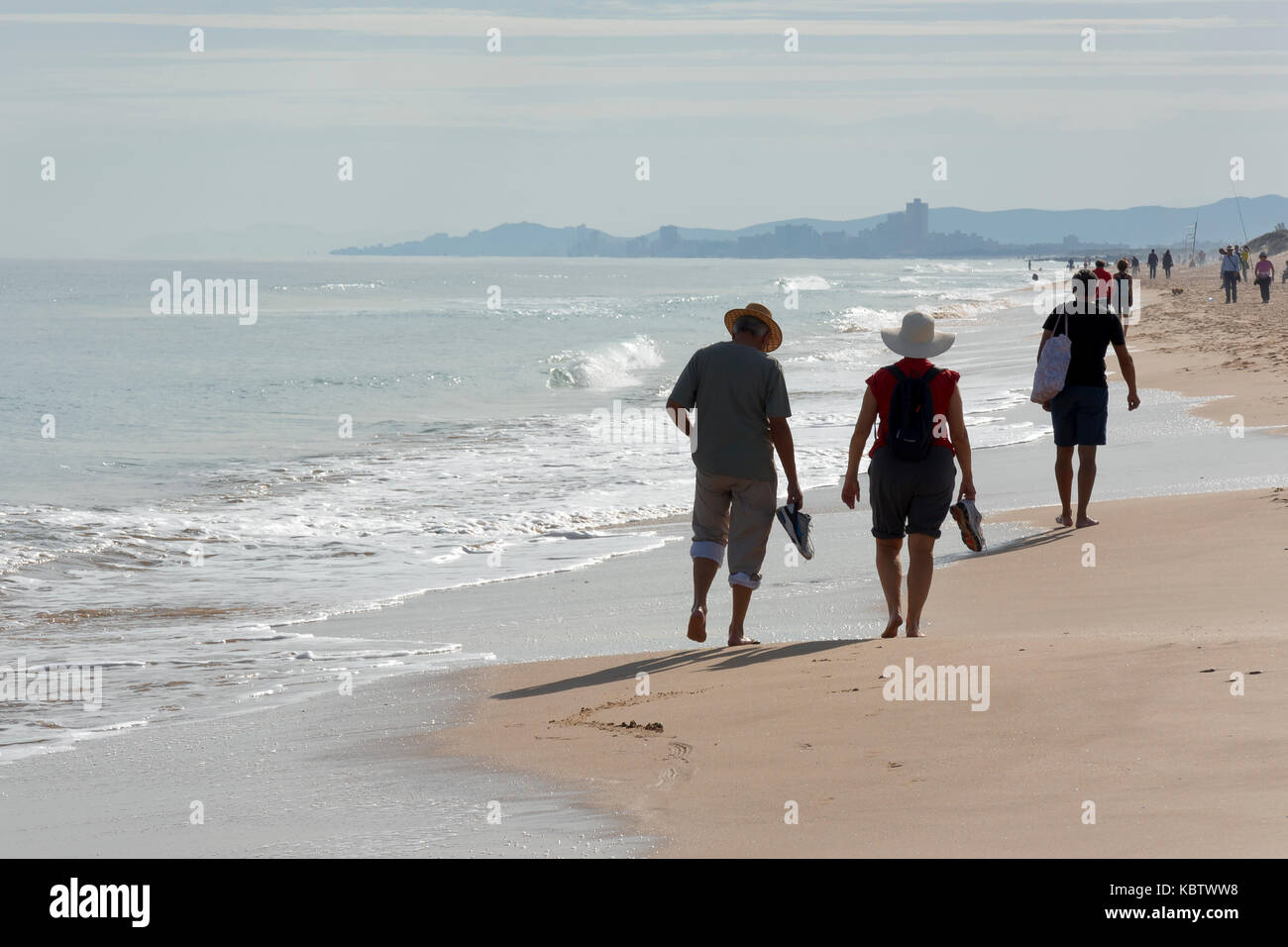 November 13, 2016: Morning walk on Saler Beach, Valencia. Stock Photo