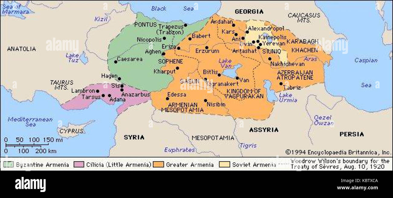 Map Of Historical Armenia By Britannica 1994 Stock Photo Alamy   Map Of Historical Armenia By Britannica 1994 KBTXCA 