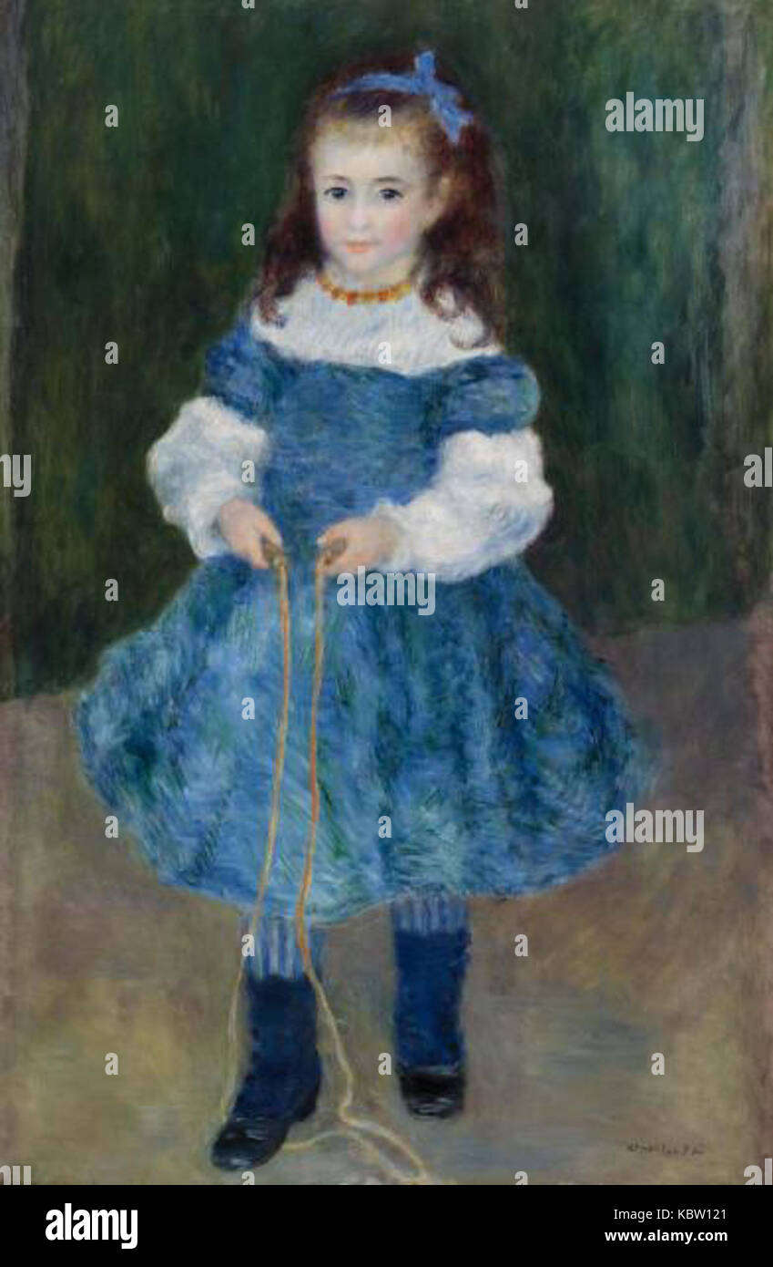 Pierre-Auguste Renoir: Girl with a Jump Rope (Portrait of Delphine  Legrand), Pierre-Auguste Renoir, 1876, Oil on canvas, Early in his career,  before he found a real market for his work, Renoir made