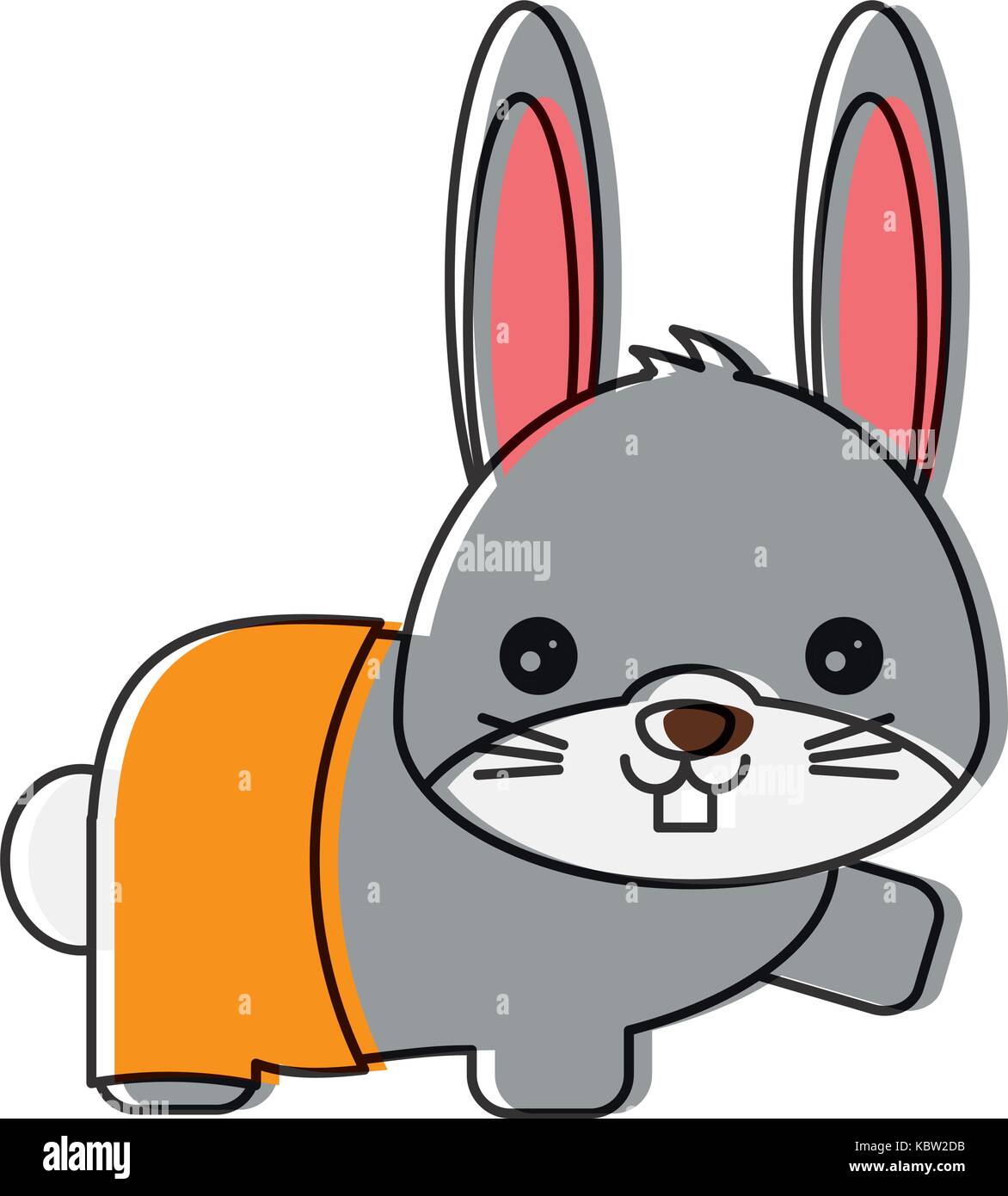 cute rabbit icon over white background colorful design vector ...